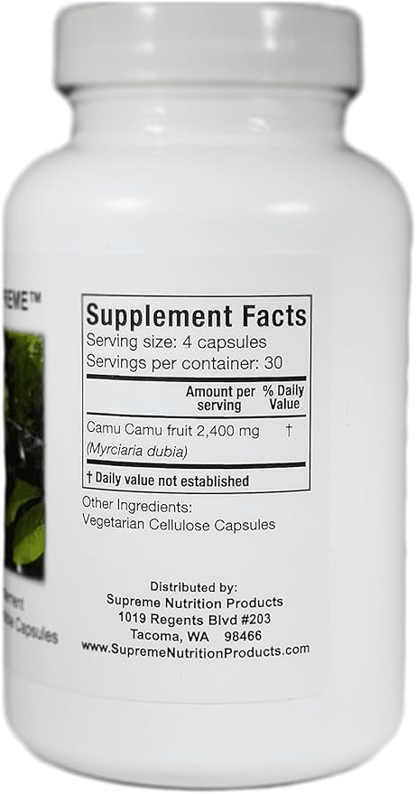 Supreme Nutrition Camu Supreme 120 Pure Camu Camu Fruit Vegetarian Capsules (Pack of 2)
