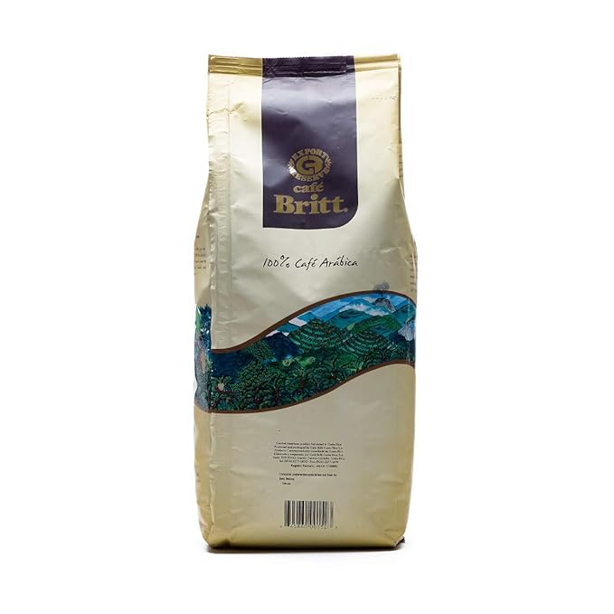 Café Britt® - Costa Rican Decaffeinated Coffee (2 Lbs.) (2-Pack) (4 Lbs Total) - Whole Bean Arabica Coffee Kosher Gluten Free 100% Gourmet &amp Dark Roast