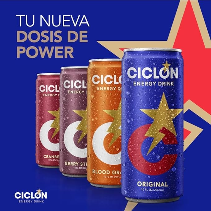 Ciclon Energy Drink Blood Orange Flavor 24 Cans (10 Fl Oz)