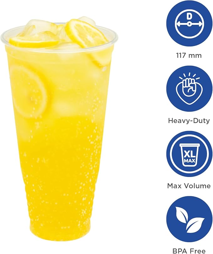 Karat [52oz - 300ct PP Plastic Cold Disposable Plastic Cups - BPA-Free 117mm Diameter Drinking Cups for Cold Beverages Iced Coffee Water Ideal for Parties and Events