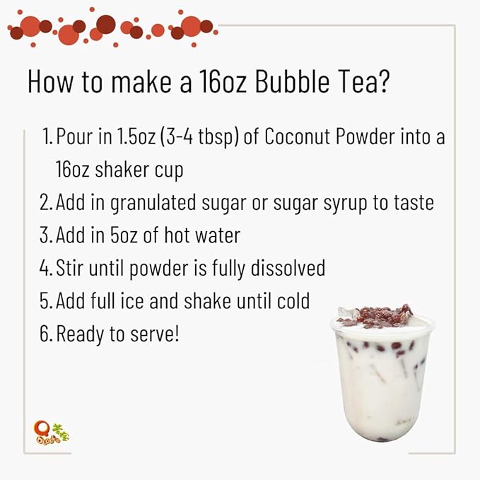 Qbubble Tea Powder Coconut Powder 2.2 Pound