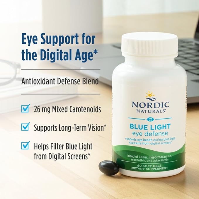 Nordic Naturals Blue Light Defense - 60 Soft Gels - Four Phytonutrients with Complementary Antioxidant Capacities - Supports Retinal Health Visual Function - Non-GMO - 60 Servings