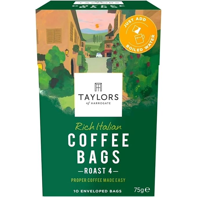 Taylors of Harrogate Rich Italian Coffee Bags (30 Enveloped Bags 3 Packs of 10)
