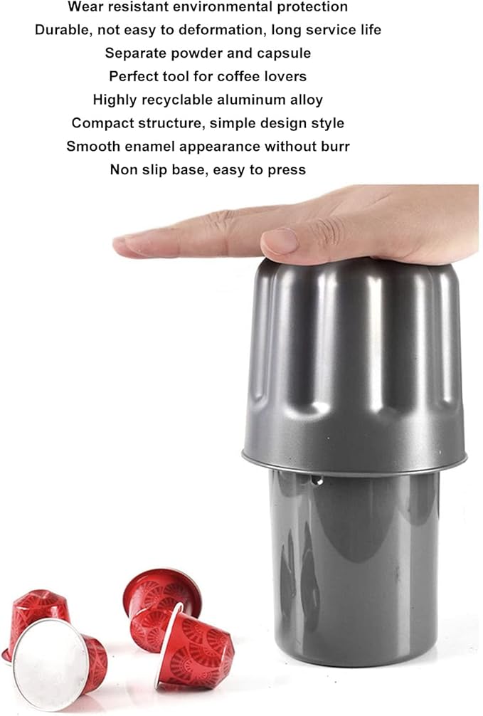 Capsule Coffee Grounds Container: Features Push Design a Practical Kitchen Accessory for Grounds and Capsule Separation