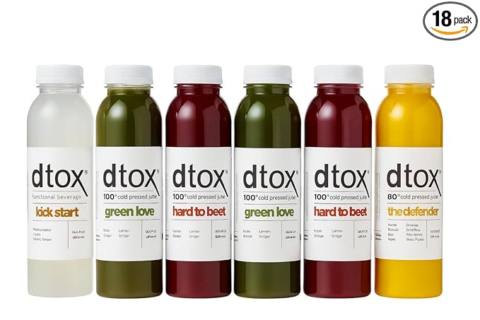 The dtox box by Dtox Juice – 3 Day Cold Pressed Juice Cleanse (18 Bottles)
