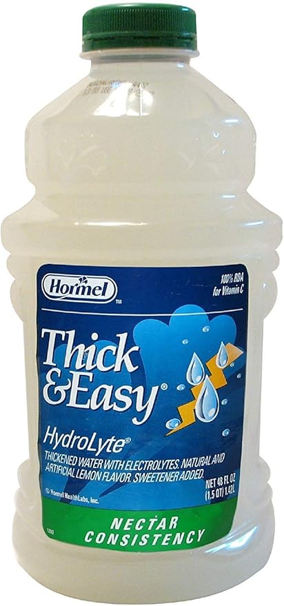 Thick &amp Easy Thickened Water with Natural Lemon Flavor Nectar Consistency - Sold by (6)-48oz Bottles