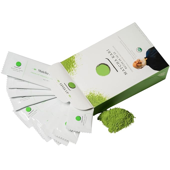 Matcha Green Tea Powder Single Serving Sticks Dr. Weil's Ceremonial Organic Matcha Powder Singles Packets - Individual Matcha Tea Packets (12)