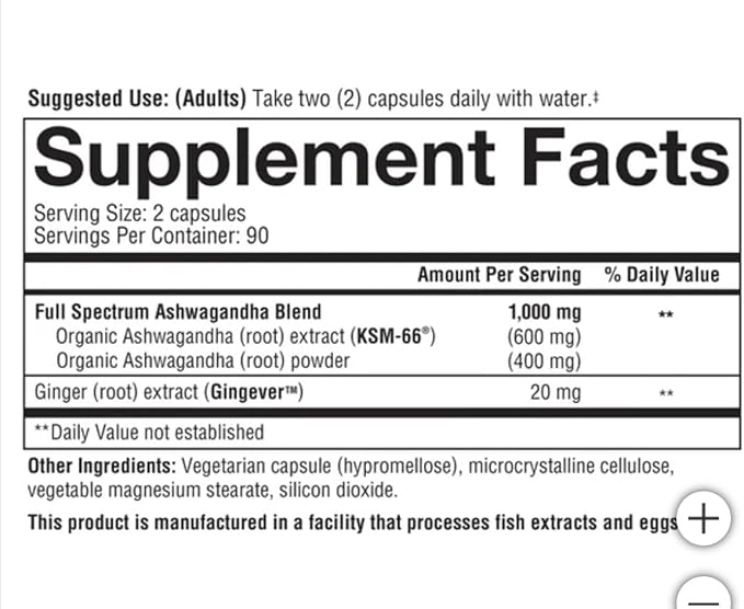 Youtheory Ashwagandha 1000mg with KSM-66 - Helps Support a Healthy Stress Response180 Capsules (Pack of 1)