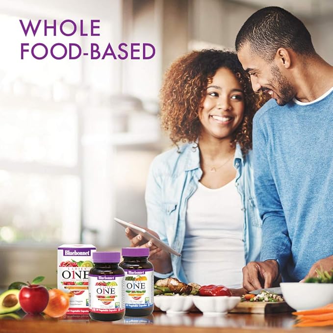 Bluebonnet Nutrition Men’s One Vegetable Capsule Whole Food Multiple K2 Organic Energy Vitality Non-GMO Gluten Soy &amp Milk Free Kosher 3 Month Supply 90 Count