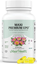 Maxi Health Women's Organic Evening Primrose Oil Capsules 1500mg - EPO Gamma Linolenic Acid Supplement - PMS &amp Hot Flashes Menopause Relief - GLA Hormonal Acne Supplements (90 Count)