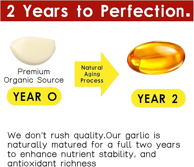 1PCSLouma Odorless Aged Garlic Aged Garlic Extract - 300 Count 7500mg 24 Month Organic Aged Garlic Supplement- Non-GMOVegetarian (1PCS)