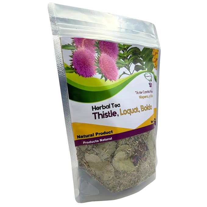 Cardo Mariano Milk Thistle Loquat Boldo Tea Quiere Te 100% Natural Blend Herbal Tea for Liver Detox Support Cleanse and Digest Non-GMO Sugar Free Caffeine-Free Up to 100 Cups 1 Bag