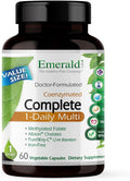 EMERALD LABS Complete 1-Daily Multi - Complete Multivitamin for Men &amp Women with Vitamin C Methylated Folate Whole-Food Blend &amp More for Immune Support Bone Health &amp More* - 60 Vegetabl