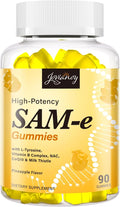 SAM-e Gummies with L-Tyrosine Vitamin B Complex &amp NAC CoQ10 High-Potency SAM-e Supplement - Pineapple Flavor for Mood Joint Cognitive &amp Liver Detox Vegan Friendly 90 Gummies