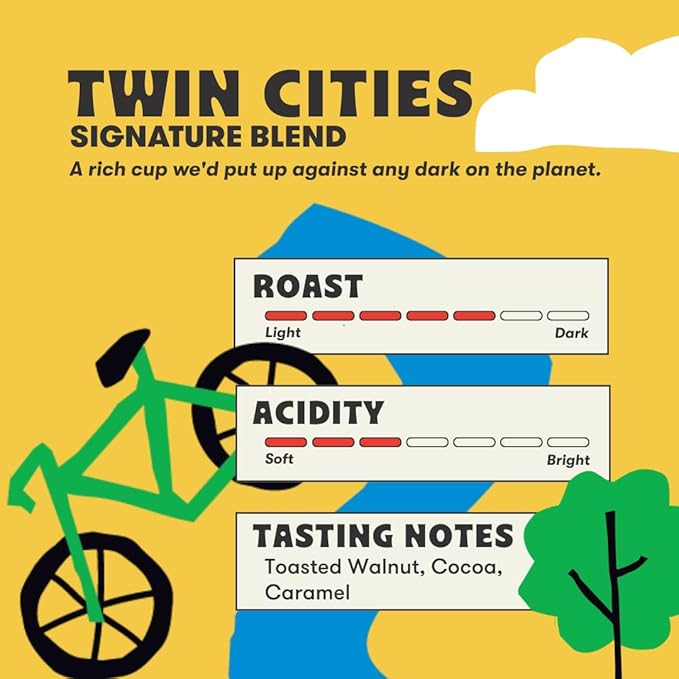Peace Coffee Twin Cities Signature Blend Ground Dark Roast Coffee 5 lb Organic Fair Trade Nutty Bold Flavor Shade Grown Fresh Roasted