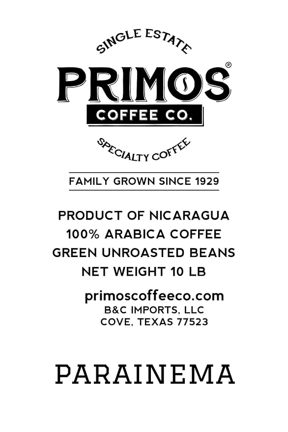 10 Lb Single Origin Unroasted Green Coffee Beans Specialty Grade From Single Nicaraguan Estate Direct Trade (Parainema Varietal)