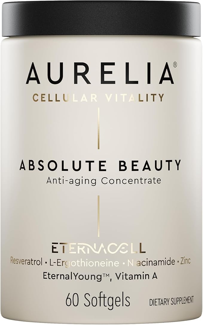 AURELIA Absolute Beauty | Advanced Cellular Anti-Aging Supplement | Increase Skin Moisture | with Zinc Resveratrol Niacinamide Ergothioneine &amp Retinol