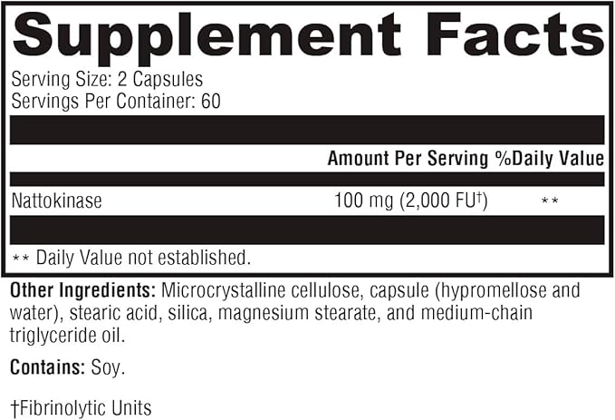 XYMOGEN Nattokinase - Nattokinase 2000 FU Blood Pressure Supplements - Heart Health Circulation &amp Blood Pressure Support - Gluten Free Vegan Non GMO (120 Capsules)