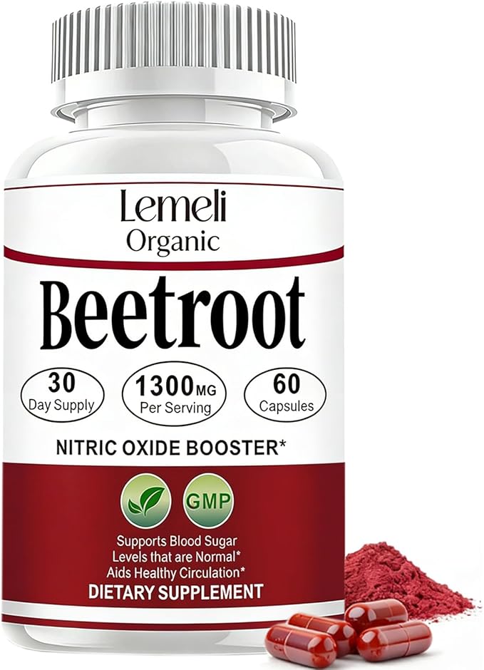 Beetroot Beet Root Capsules Organic Beet Root Powder 1300mg Beet Root Powder 60 Capsules 30-Day Supply (60 Count (Pack of 1))