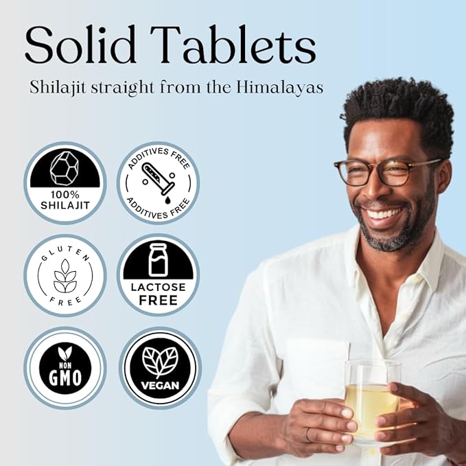 Pure Himalayan Shilajit for Men and Women 75 Servings of Purest Original Himalayan Shilajit Tablets 85+ Trace Minerals Fulvic Acid