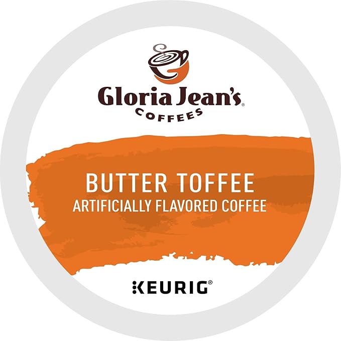 Gloria Jean's Butter Toffee Keurig Single-Serve K-Cup Pods Medium Roast 24 Pods Per Pack Case Of 4 Packs