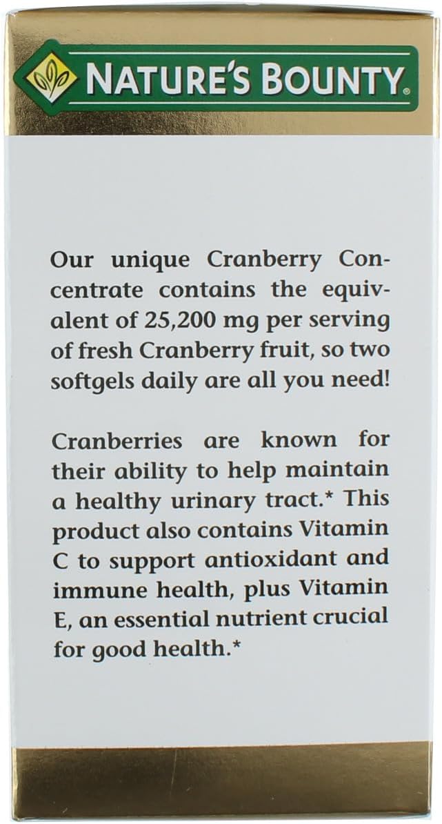 Nature's Bounty Cranberry Dietary Supplement 60 Soft Gels (Pack of 3)