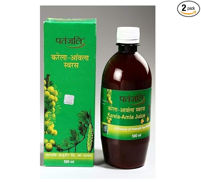 Patanjali Karela Amla Juice - 500ml (Pack of 2)