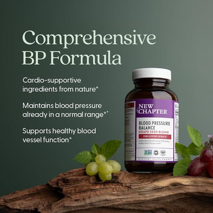 New Chapter Blood Pressure Supplement Take Care with Organic Vegan Grapeseed + Black Currant + Non-GMO Ingredients 30 Count