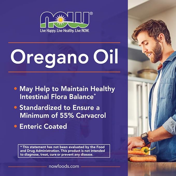 Now Foods Oregano Oil Enteric Coated Softgels 90 Capsules (Pack of 2)