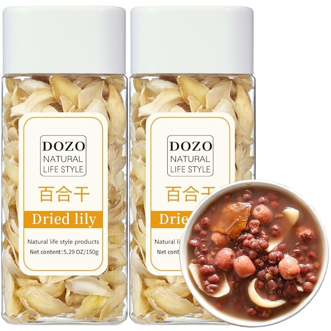 DOZO Dried Lily Bulb Dried Lily Bai He 10.58oz/300g Loose Edible Lily Bulbs Non-sulfur Health Food Making Porridge 百合干 龙牙百合 天然食用百合