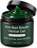 Anti-Bad Breath Herbal Gel Supplement Internal Freshening Formula with Parsley Green Tea Lemon Balm Clove Bud Oil Peppermint Oil &amp Chlorophyllin Natural Mint Flavor (1PCS)