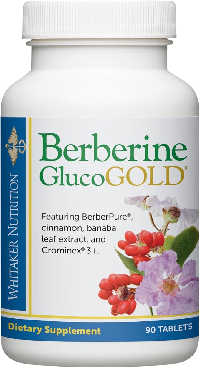 Dr. Whitaker’s Berberine GlucoGold Supplement with 1500 mg per Day of BerberPure Berberine Concentrated Cinnamon Crominex Chromium and Banaba Leaf Extract (90 Tablets)