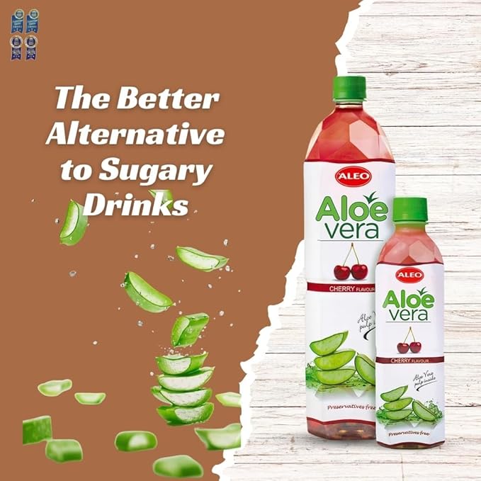 ALEO 1.5L Premium Cherry Aloe Vera Drink - Natural No Preservatives No Artificial Colors Superior Taste Award 2025