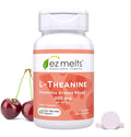 EZ Melts L-Theanine 200 mg - Stress &amp Relaxation Support Supplement - No Artificial Flavors - No Drowsiness - Non-GMO &amp Vegan - Sweet Cherry - 60 Dissolvable Tablets (30 Servings)