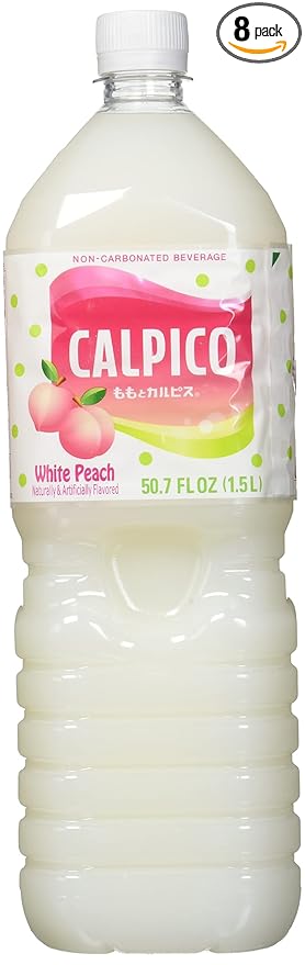 Calpico Soft Drink White Peach 50.7 Ounce (Pack of 8)