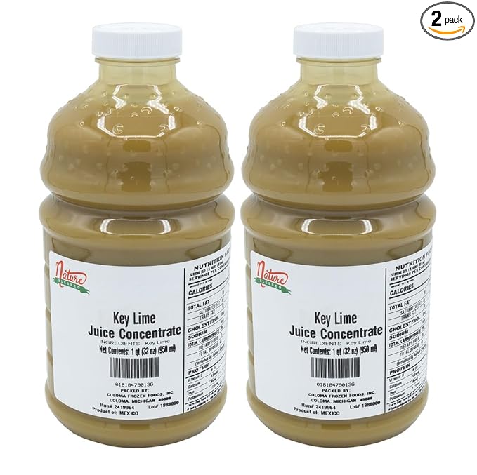 Nature Blessed 100% Lime Fruit Juice Concentrate - 2 Quarts (2/32 fl oz bottles) Applications: Home Wine Making Brewing Distilling Mead Soft Drinks Making Jelly