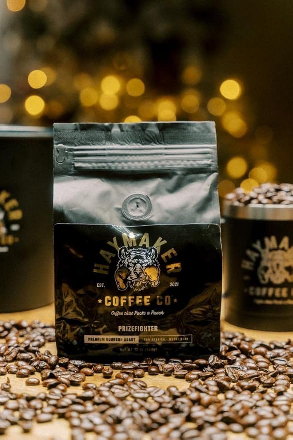 Haymaker Coffee Barrel-Aged Bourbon Roast Whole Bean 12 Ounce Roasted in USA
