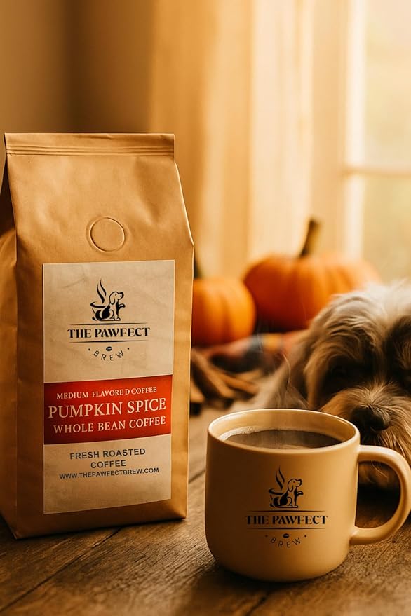Dog Lover’s Coffee – Pumpkin Spice by The Pawfect Brew | Medium Roast Ground Coffee 1 lb Bag | Warm &amp Spiced Seasonal Flavor | 25% Profits Donated to Animal Rescue