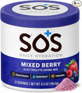 SOS Hydration Electrolyte Powder Drink Mix – Mixed Berry 31 Servings | Low Sugar Electrolytes 15 Cal | Keto Hydration Powder for Rapid Rehydration