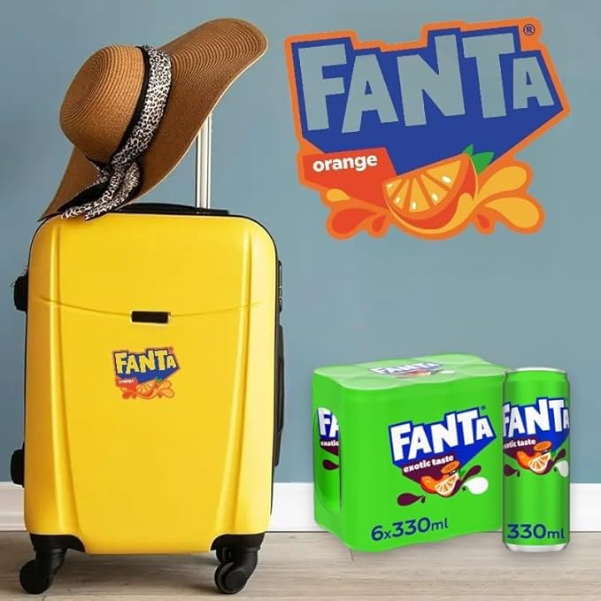 Fanta Soft Drink Exotic Flavor (Passion fruit Peach Orange) From Denmark 330ml Each Can (Case of 24)
