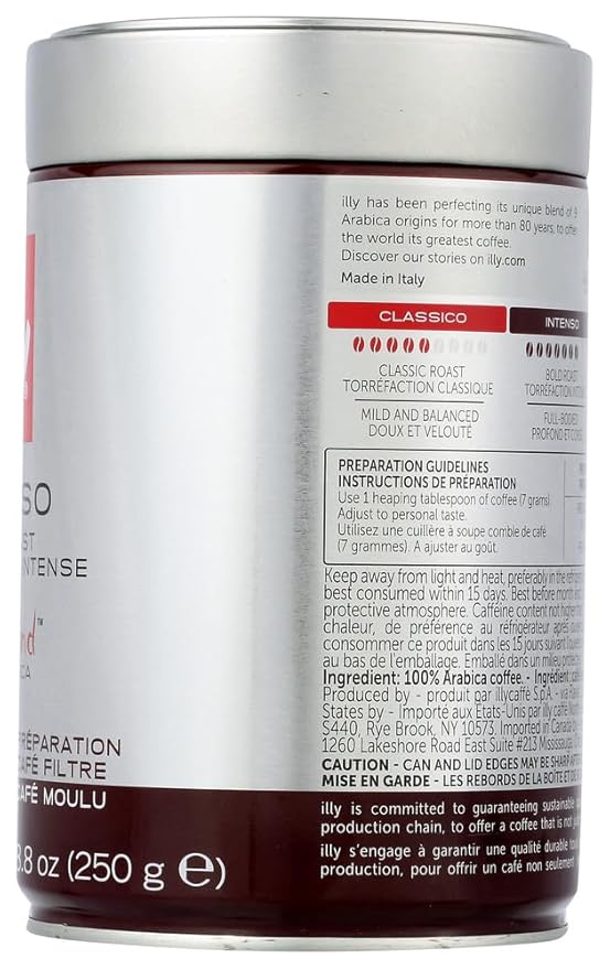 illy Caffe Scuro Drip Grind (Dark Roast Brown Band) 8.8-Ounce Tins (Pack of 3)