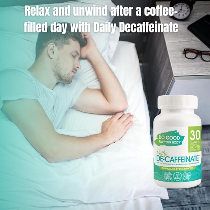 Daily De-Caffeinate for Coffee Lovers – Rutaecarpine Supplement for Relaxation After Caffeine – Non-Melatonin Non-Addictive Evening Formula 30 Capsules (Pack of 2)