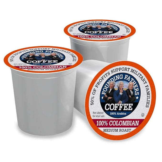 Founding Fathers Coffee Colombian Single Serve 80 Count (Compatible with Keurig 2.0)