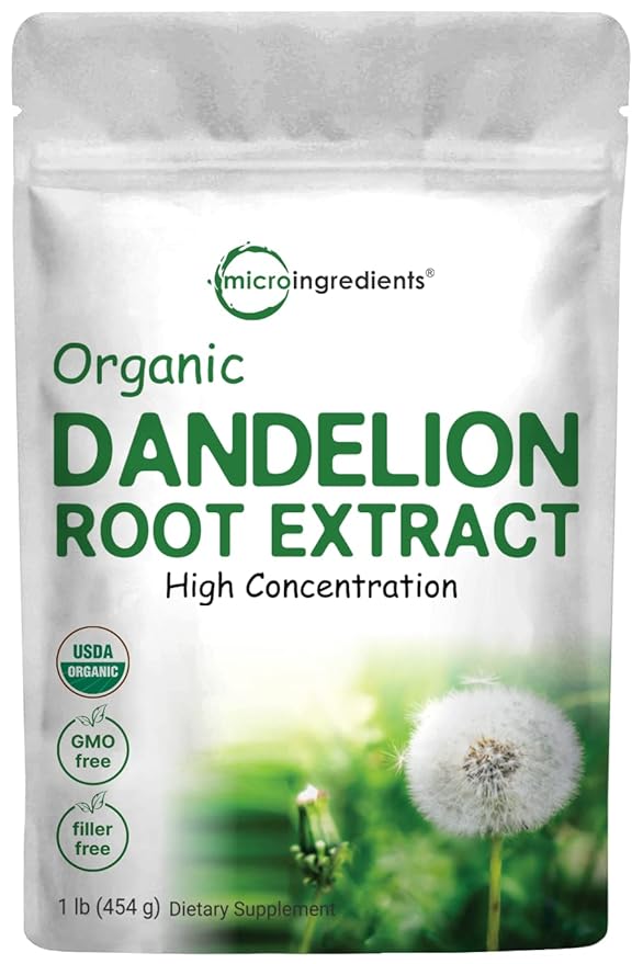 Organic Dandelion Root Tea Powder 1lb | Up to 450 Servings | Premium Source for Daily Beverage | 100% Pure Dandelion Supplement | Caffeine Free Non-GMO No Sugar Eco-Friendly Recyclable Bags