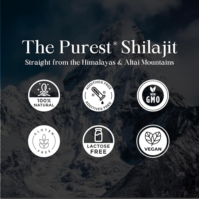 Pure Himalayan Shilajit Dry Drops 100% Pure Natural Shilajit Grade A Max Potency 85+ Clean Trace Minerals &amp Fulvic Acid for Energy Metabolism &amp Immune Support Supplement for Men &amp Wome
