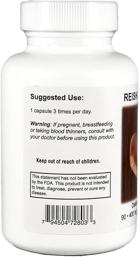 Supreme Nutrition Reishi Supreme 90 Pure Reishi Mushroom Vegetarian Capsules (90 Count (Pack of 2))