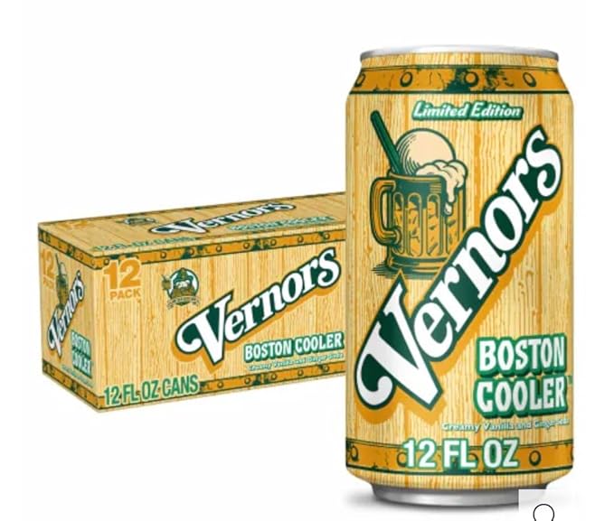 Vernors Boston Cooler Ginger Soda Creamy Vanilla and Ginger Blend 12 fl oz Cans 12 Count