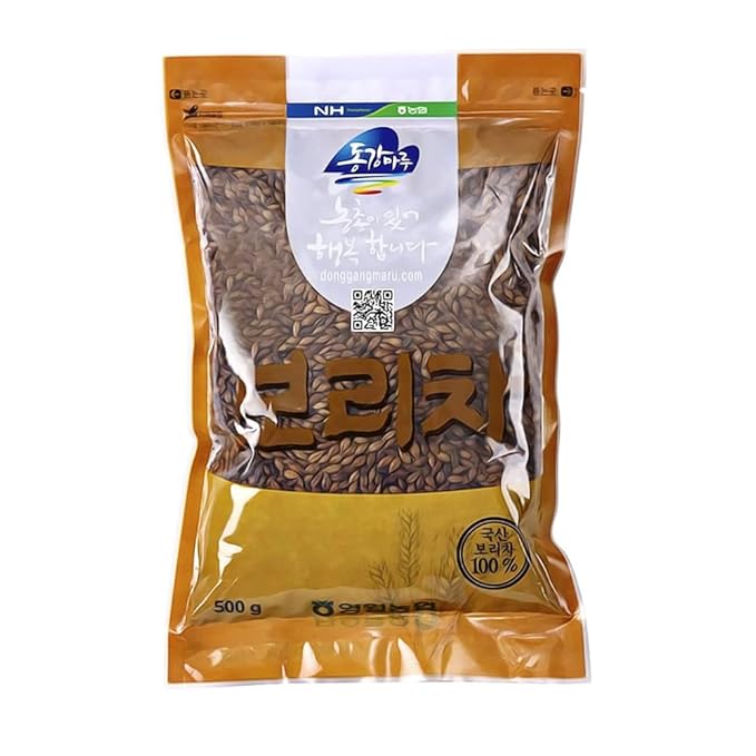 [NongHyup] Authentic Korean Roasted Barley Tea | Boricha (보리차) | 100% Korean Barley | Caffeine-Free | Traditional Flavor | Hot and Cold Brewing | 영월 농협 보리차 | 100% 한국산 (500g/17.6oz)