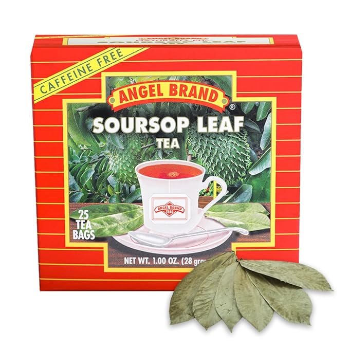 Angel Brand Soursop Tea Bags 25 – Pack 3 – Tea Bags for Health Benefits and Immune Support Famous in Jamaican Culture - Graviola Soursop Leaves gives Taste Vitamins &amp Minerals