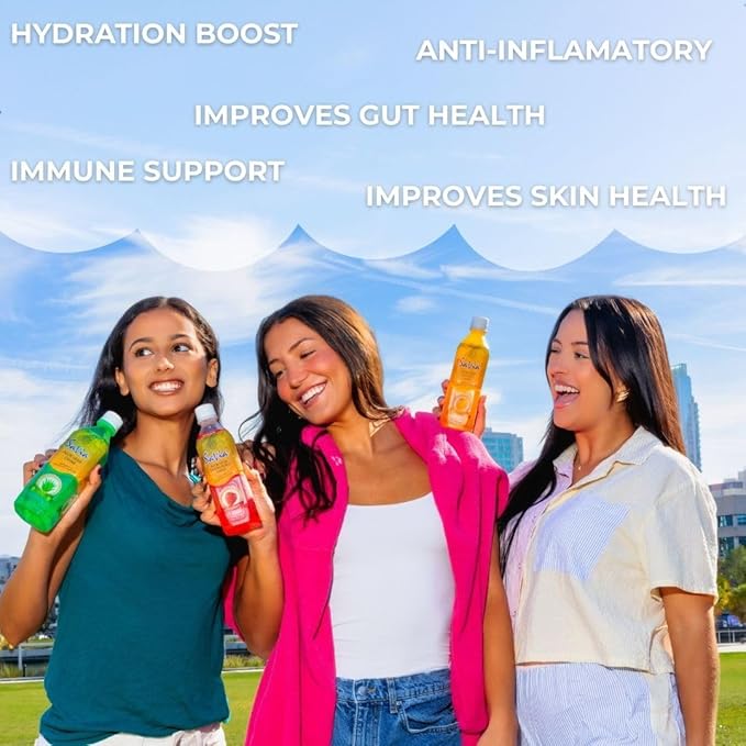 Savia - Pineapple Aloe Vera Drink Quality Aloe-Based Beverage Made with Real Aloe Pulp &amp Natural Delicious &amp Refreshing Vegetarian Gluten-Free Fat-Free (16.9oz 12-Pack)
